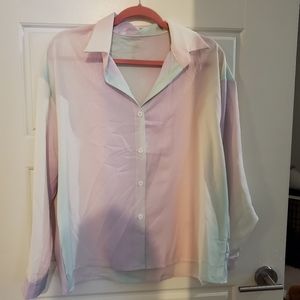Cotton candy colored button down shirt